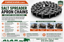 Hi-Way E2020-10 Salt Spreader Apron Chain - Heavy-Duty 667X Pintle Chain - USA Made