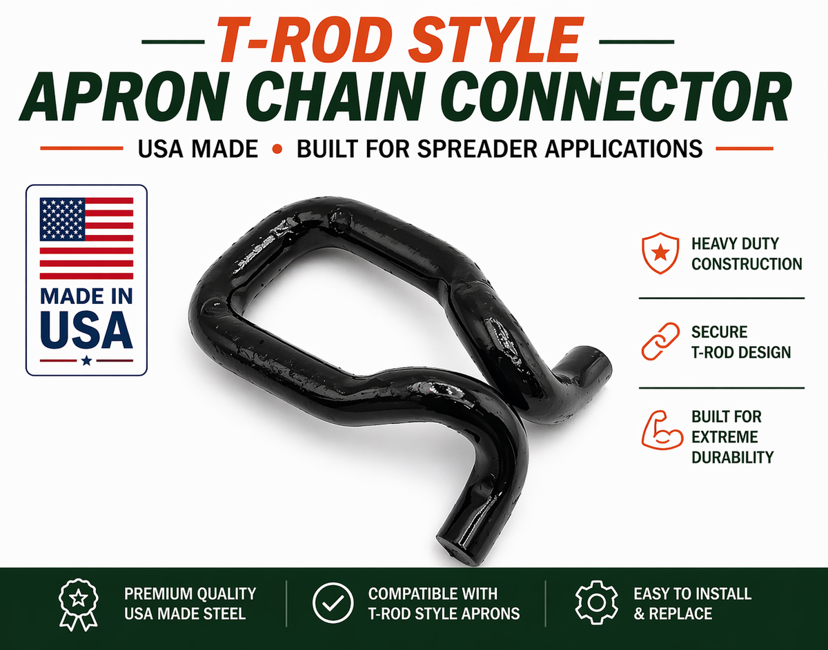 T-bar and T-rod attachment chain for manure spreaders and agricultural conveyors - Farmchains.com