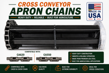 John Deere 714A Forage Wagon Cross Conveyor Chain – CA550 | 148 Links | 23 Slats | USA Made – Farmchains.com