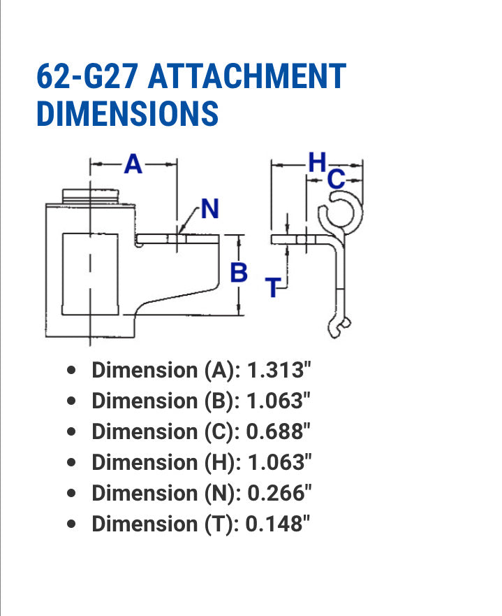 62 G27L steel detachable attachment link USA made