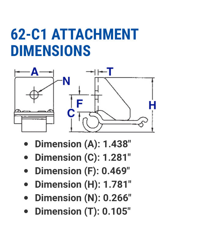 62 C1 steel detachable attachment link USA made